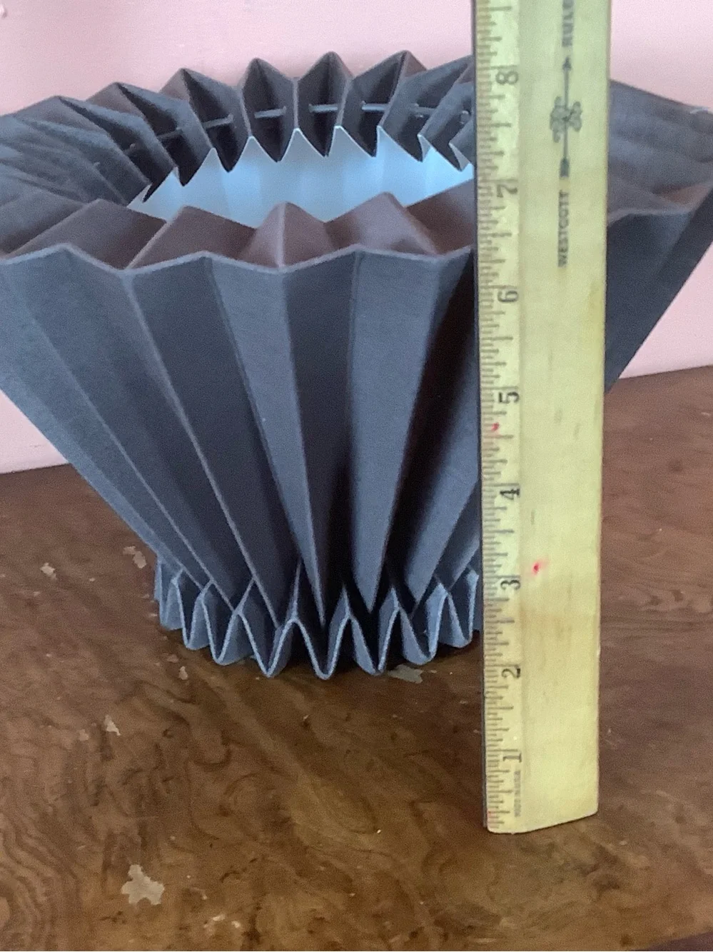 Hearth & Hand Gray Pleated Shade Lamp with White Gloss Ceramic Base